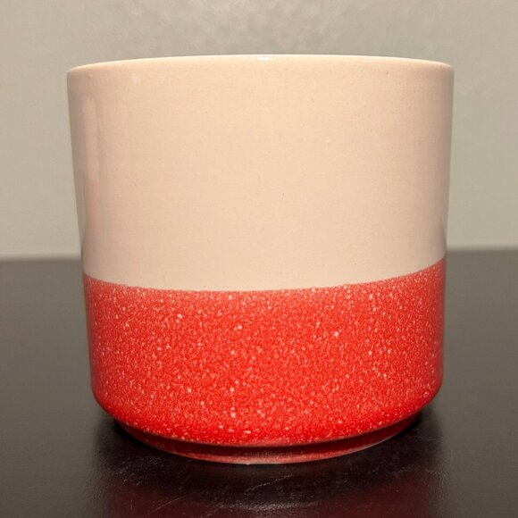 OVER AND BACK Ivory and Red Paint Splatter Design Stackable Stoneware Mug - Picture 2 of 7